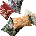 Botanica Collection Midnight Blue Velvet Hand Embroidered Pillow