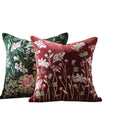 Botanica Collection Mulberry Velvet Hand Embroidered Pillow