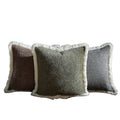 Kyra Forest Green Bouclé Fringed Pillow