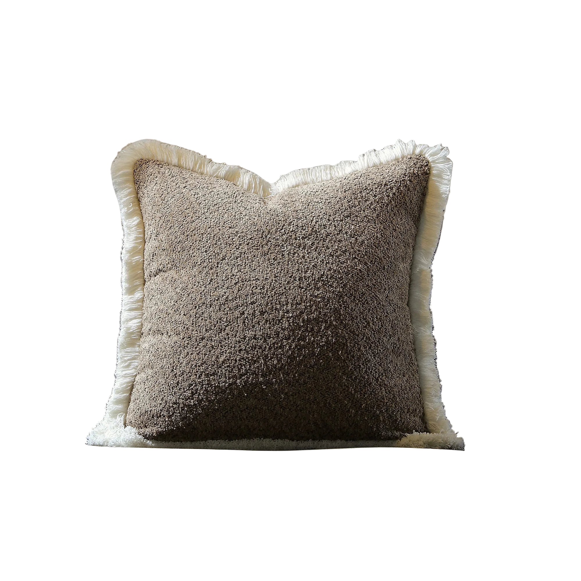 Kyra Mink Bouclé Fringed Pillow
