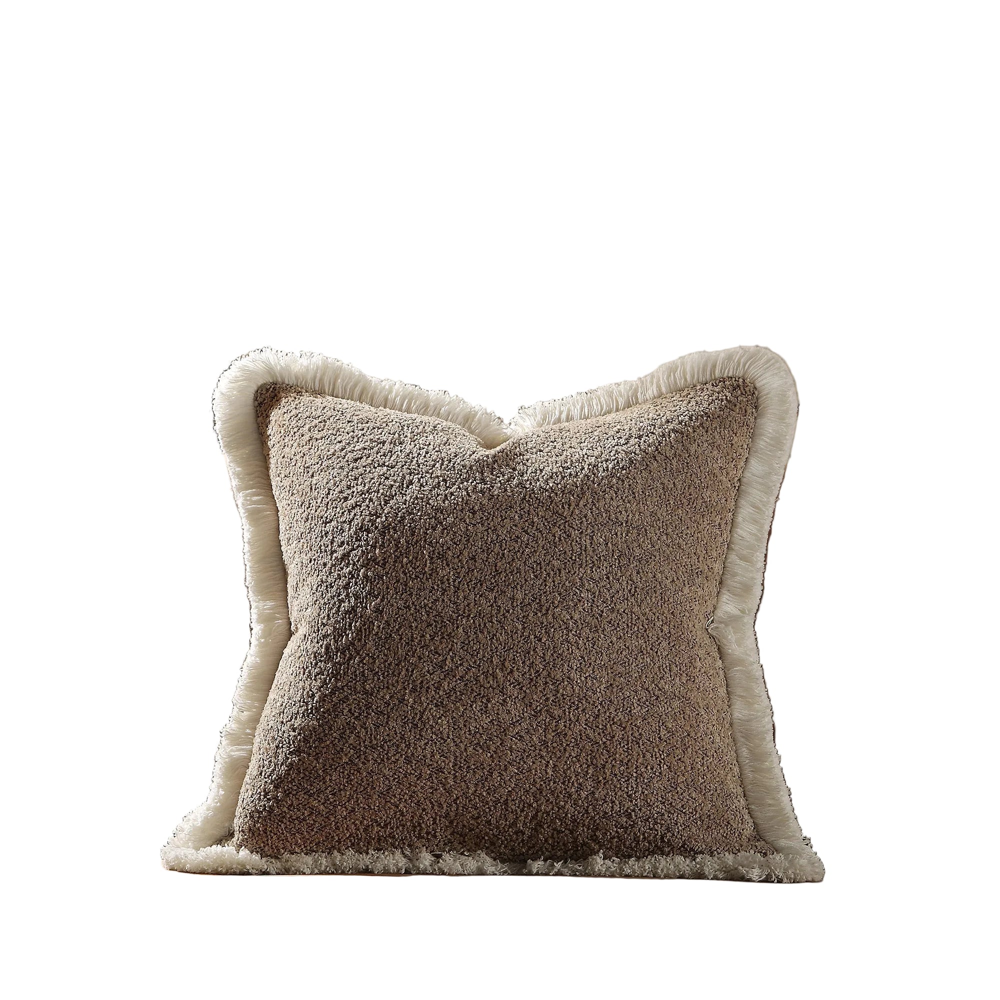 Kyra Stone Bouclé Fringed Pillow